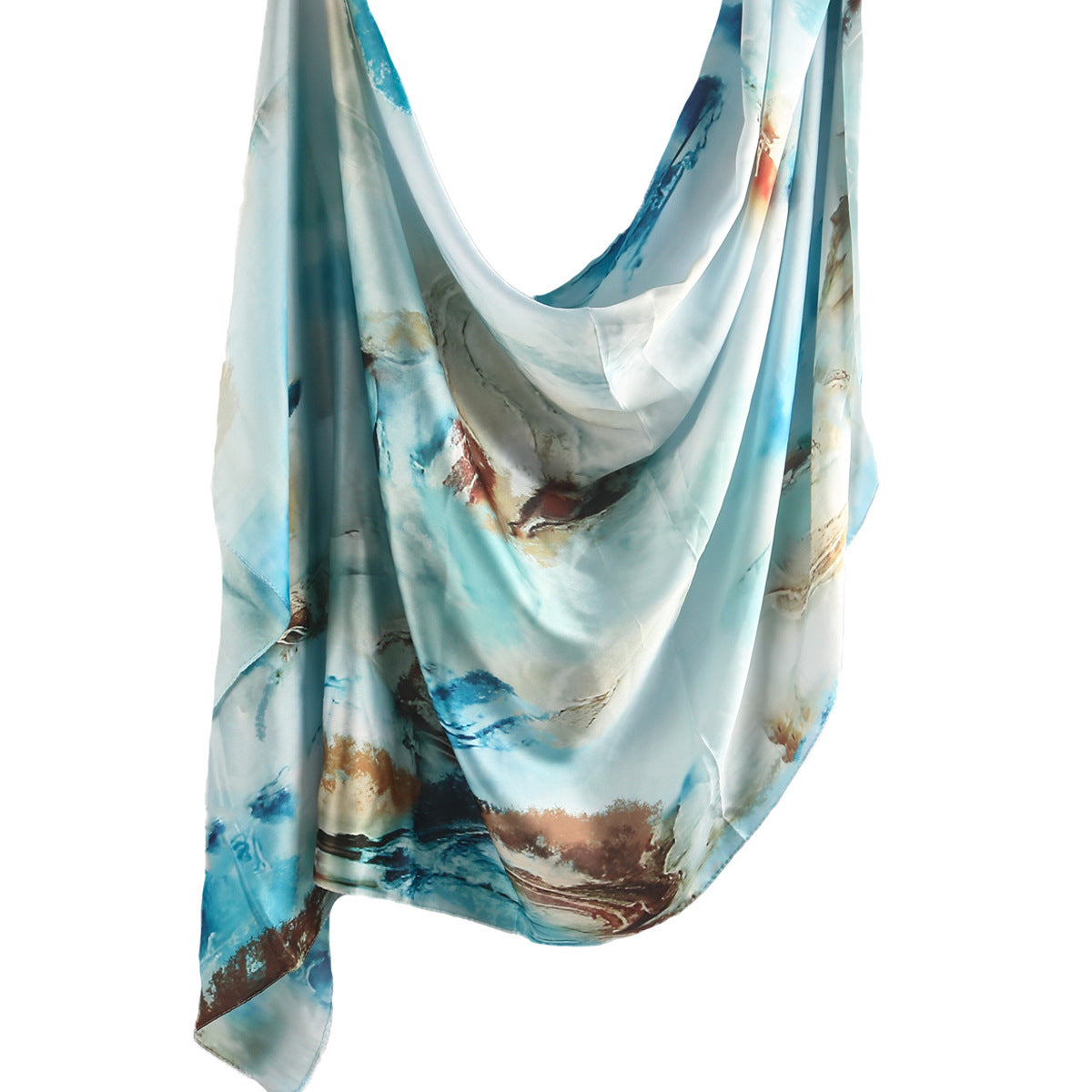 Printed Scarf Silk Ethnic Shawls Premium Marble