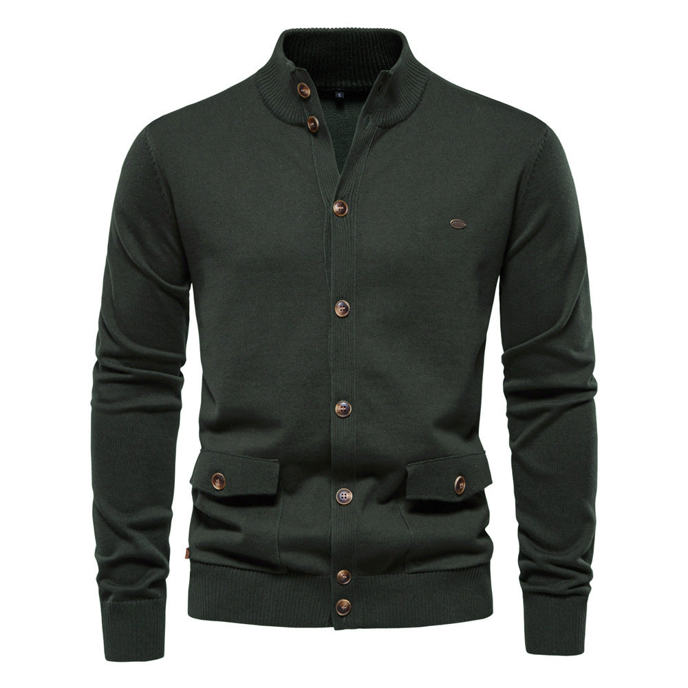 High Quality Business Casual Solid Color Sweater Men