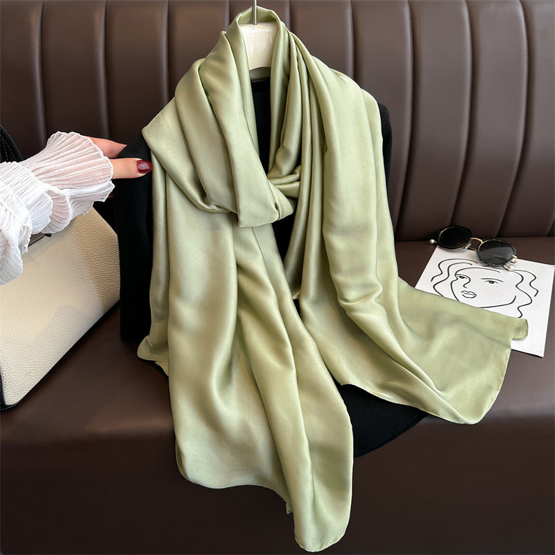 Pure Color Simple Long Scarves All-match Scarf Women's Beach Towel