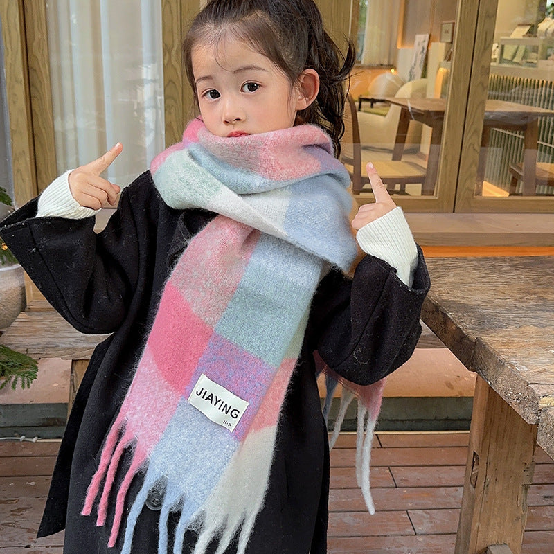 New Warm Thick Color Autumn And Winter Children's Scarf