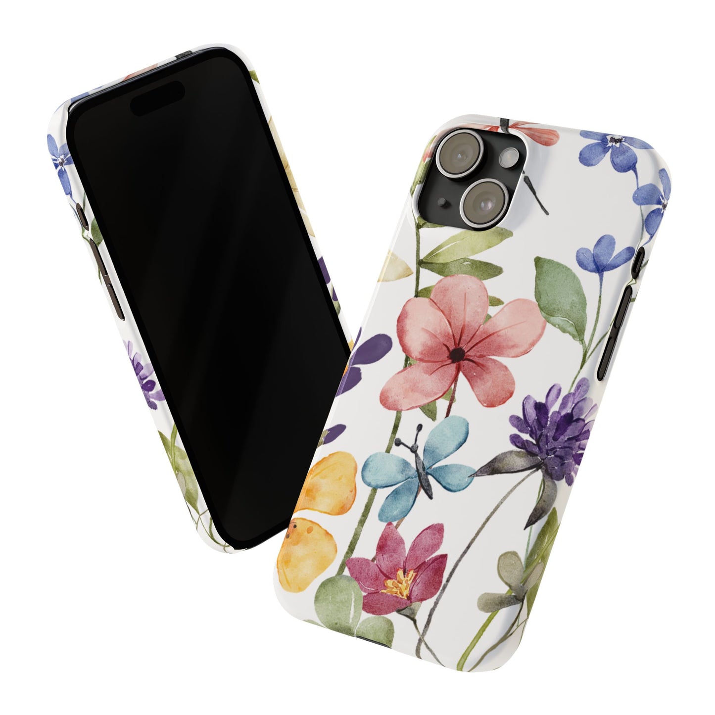 Floral Slim Phone Cases, Stylish Cell Phone Cover, Nature-Inspired Accessory, Gifts for Her, Spring Decor, Birthday Present