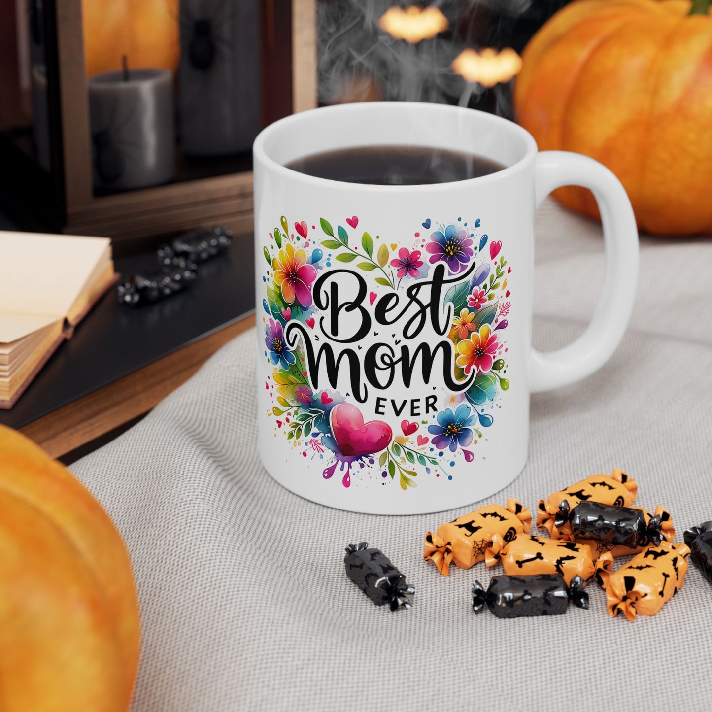 Colorful Floral Best Mom Ceramic Mug - Perfect Gift for Mother's Day