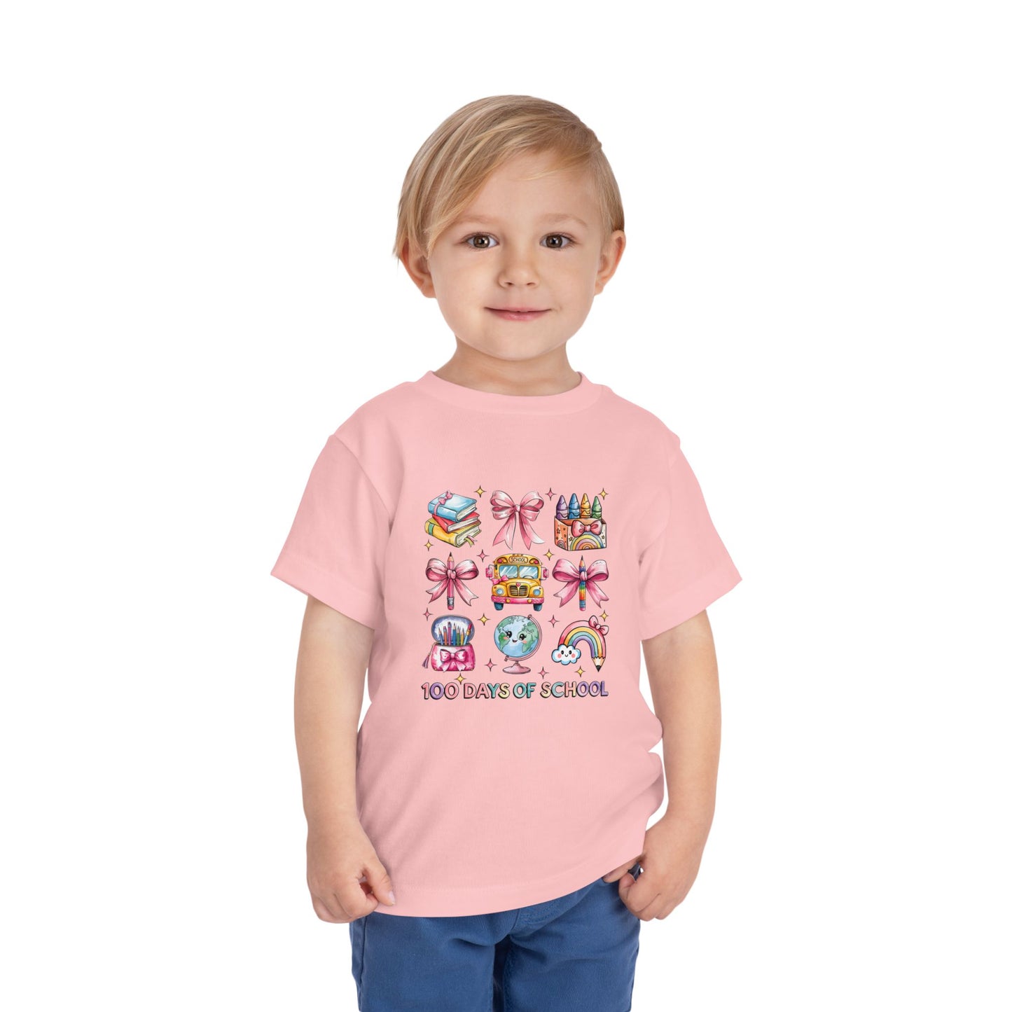 100 Days of School Toddler Short Sleeve Tee, Kindergarten Shirt, Kids Back to school Tshirt, Celebrating School Milestone Top, School