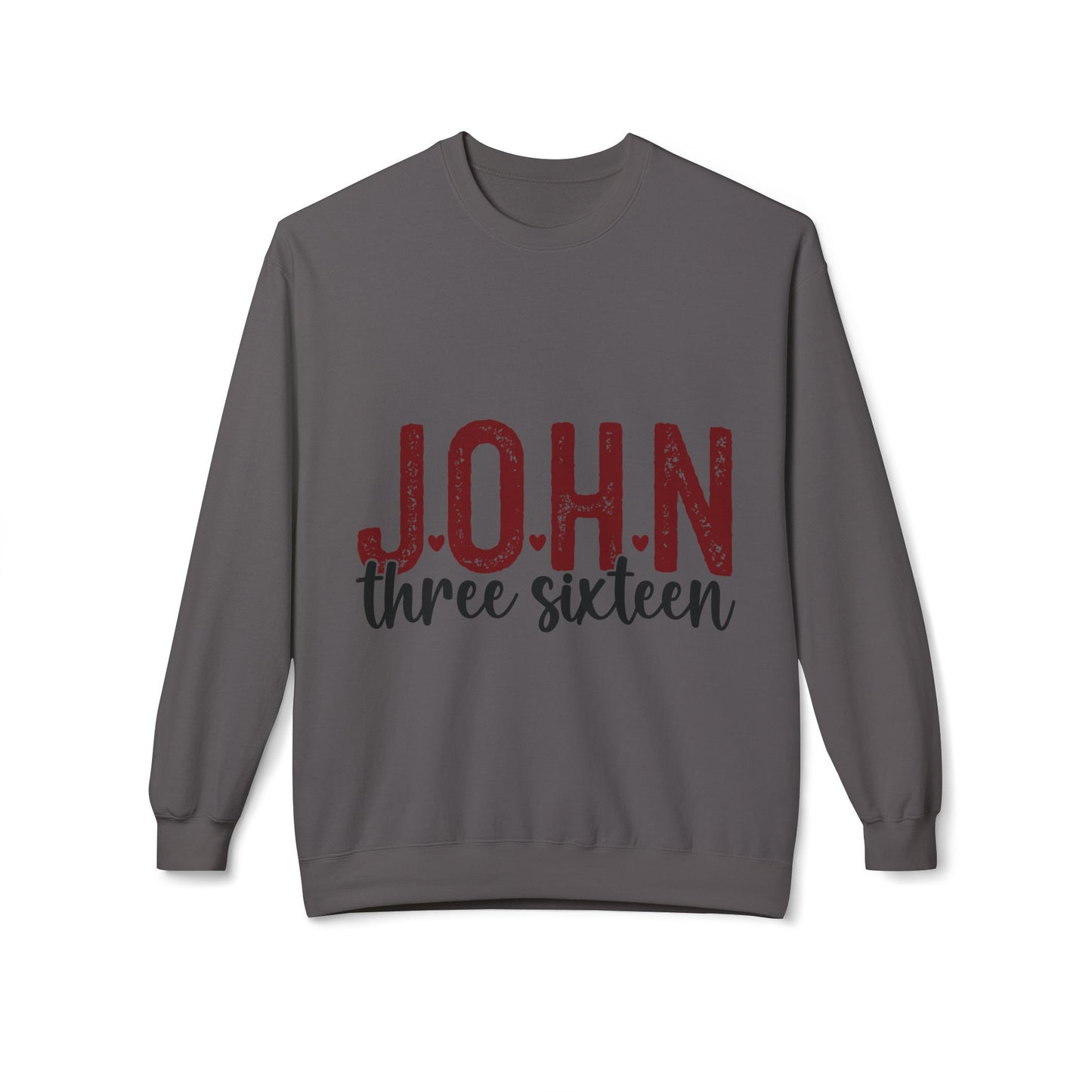 Unisex Midweight Softstyle Fleece Crewneck Sweatshirt with John 3:16 Bible Verse Theme