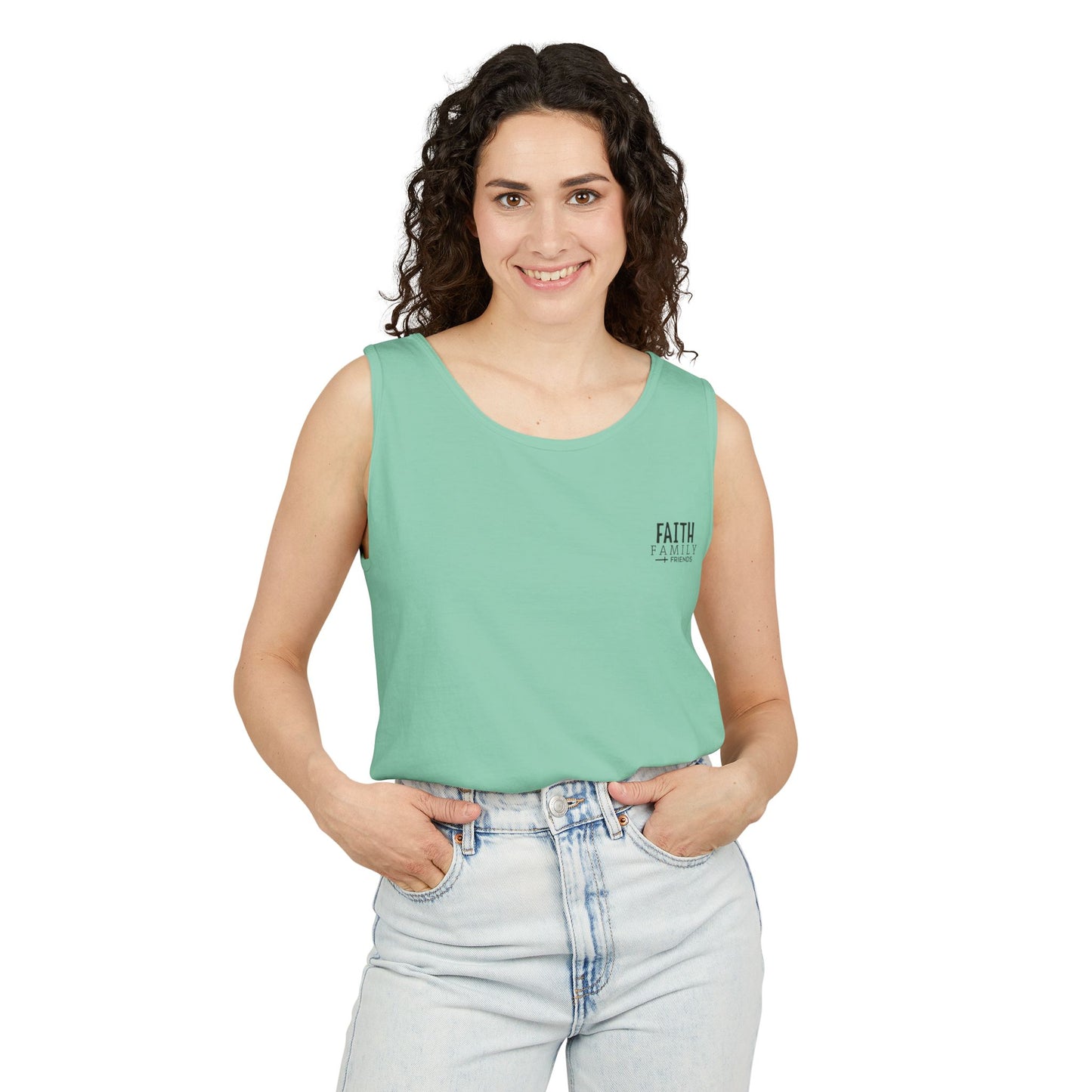 Comfort color Faith, Family & Friends Tank Top