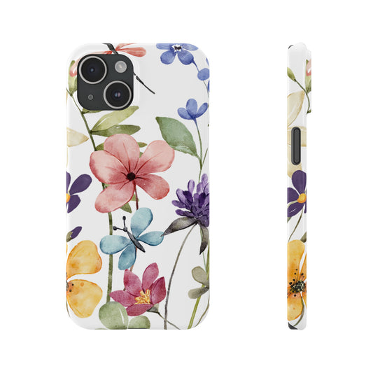 Floral Slim Phone Cases, Stylish Cell Phone Cover, Nature-Inspired Accessory, Gifts for Her, Spring Decor, Birthday Present