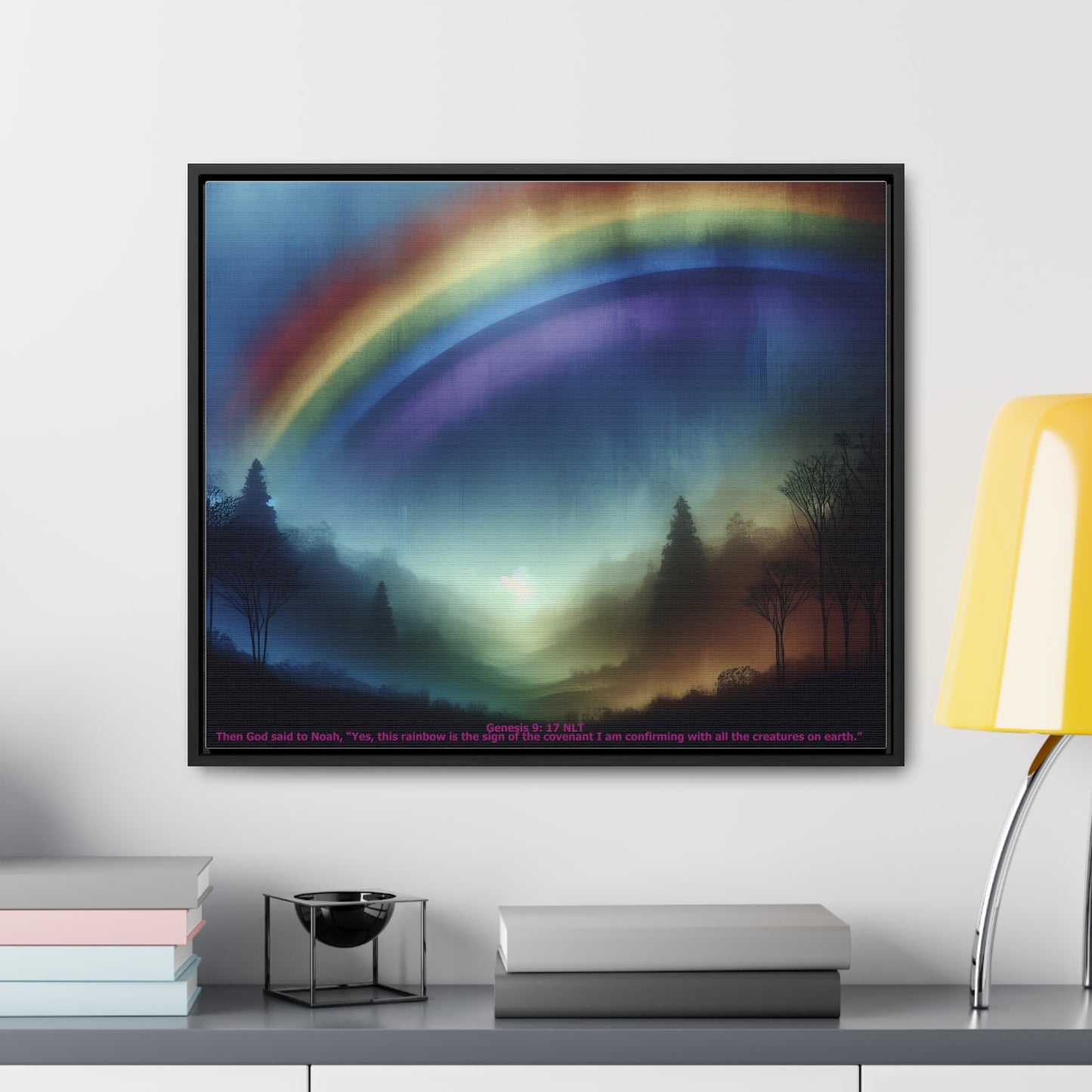 Rainbow Landscape Canvas Wall Art, Nature Decor, Home Decoration, Art Gift for Art Lovers, Boho Room Aesthetic, Gallery Wrapped Print