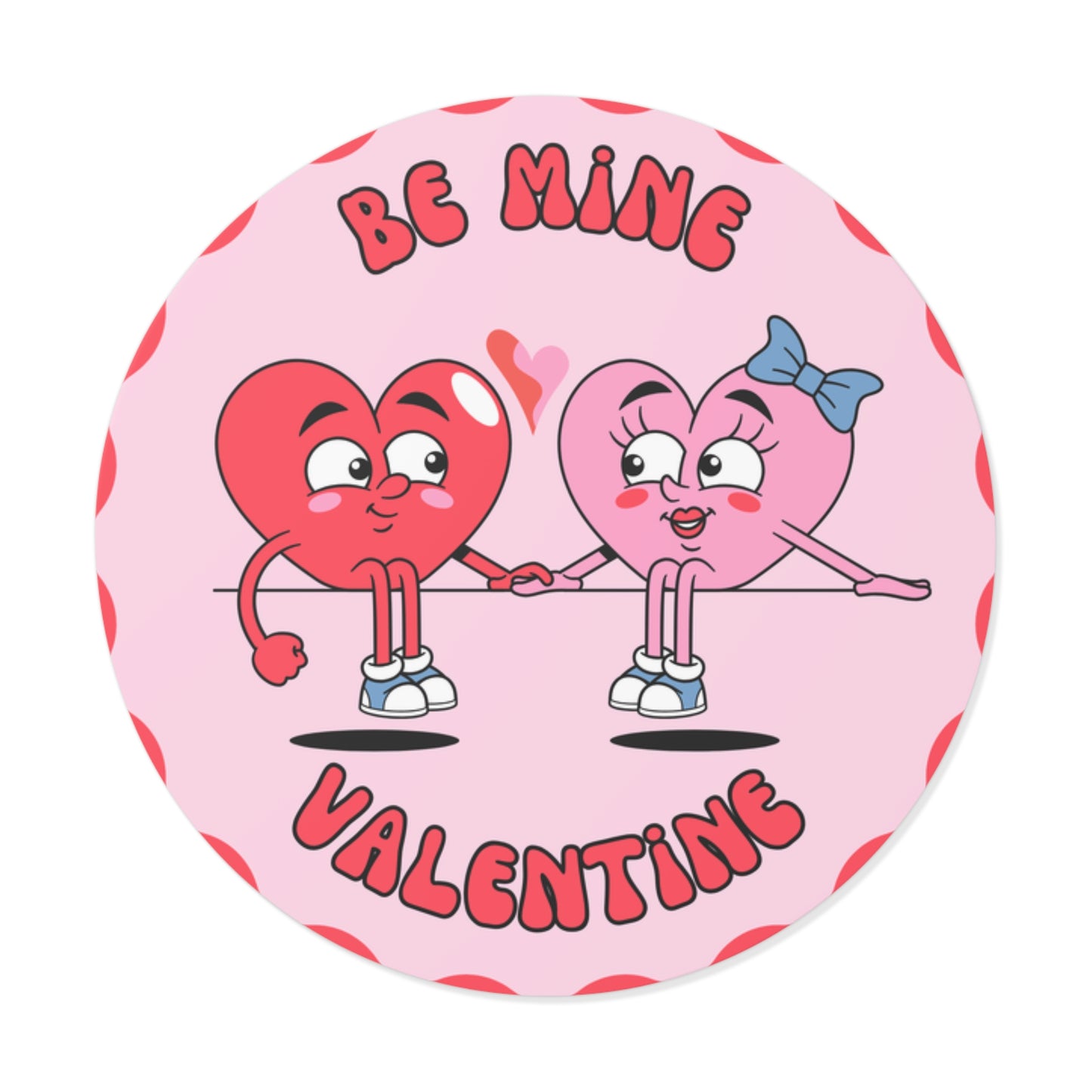 Valentine Round Stickers - Be Mine