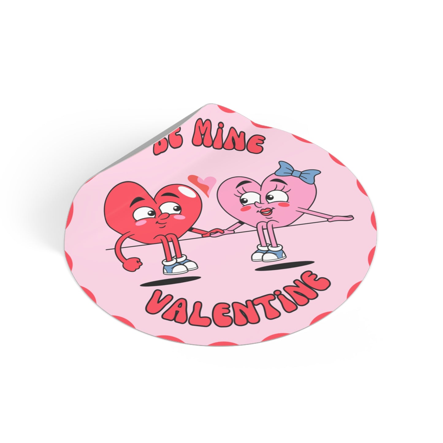 Valentine Round Stickers - Be Mine