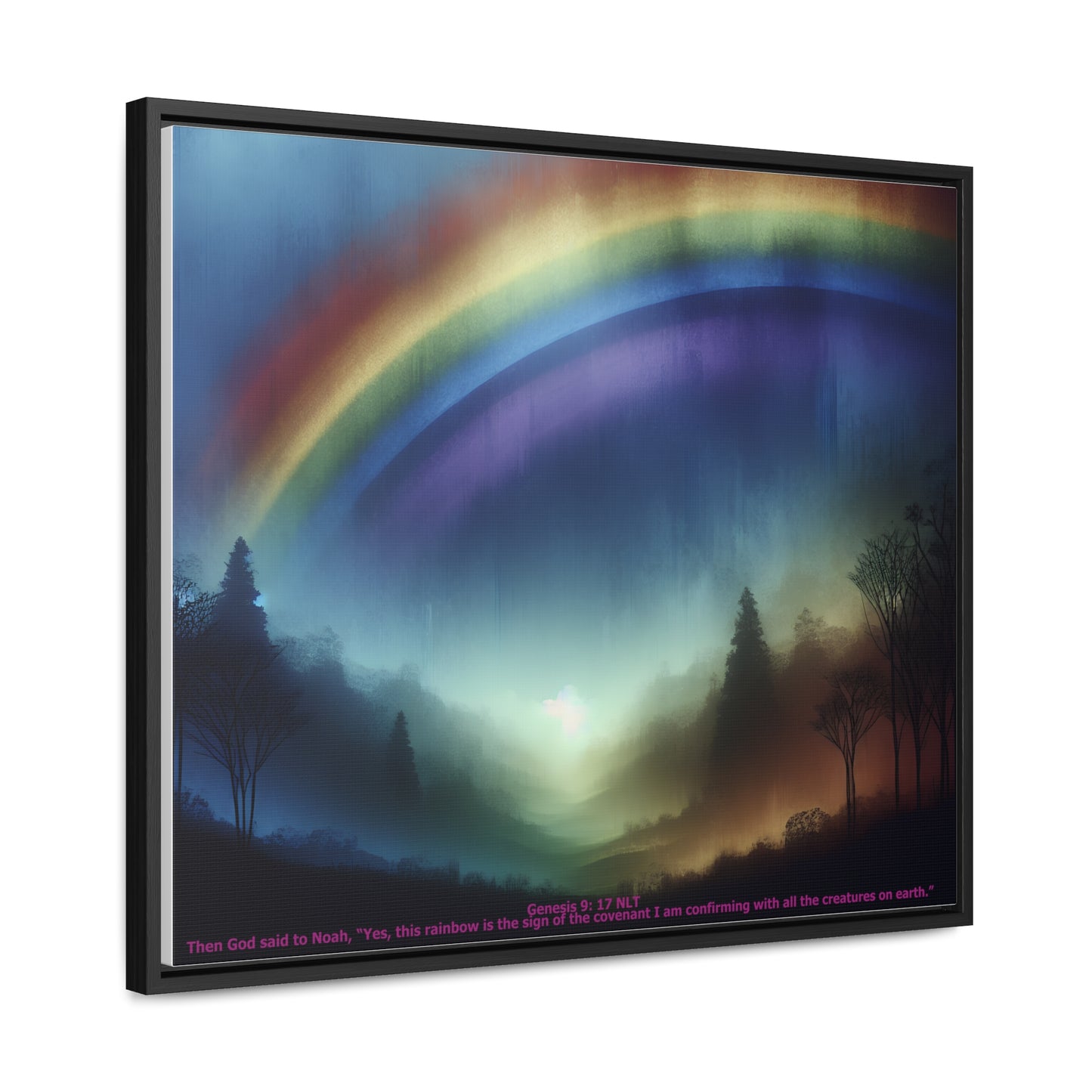 Rainbow Landscape Canvas Wall Art, Nature Decor, Home Decoration, Art Gift for Art Lovers, Boho Room Aesthetic, Gallery Wrapped Print