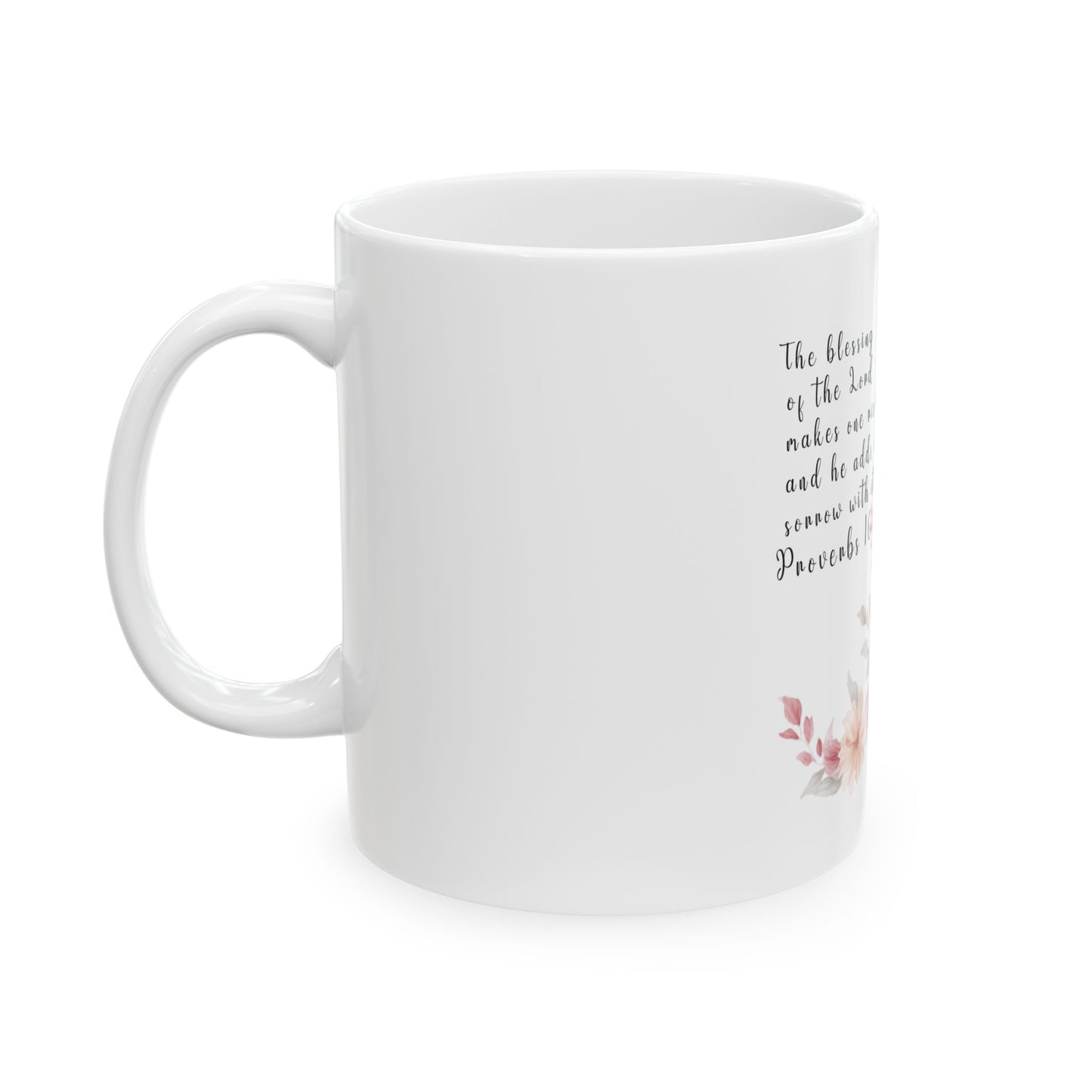 Boho wild flower Coffee Mug with Bible Verse Proverbs 10:22