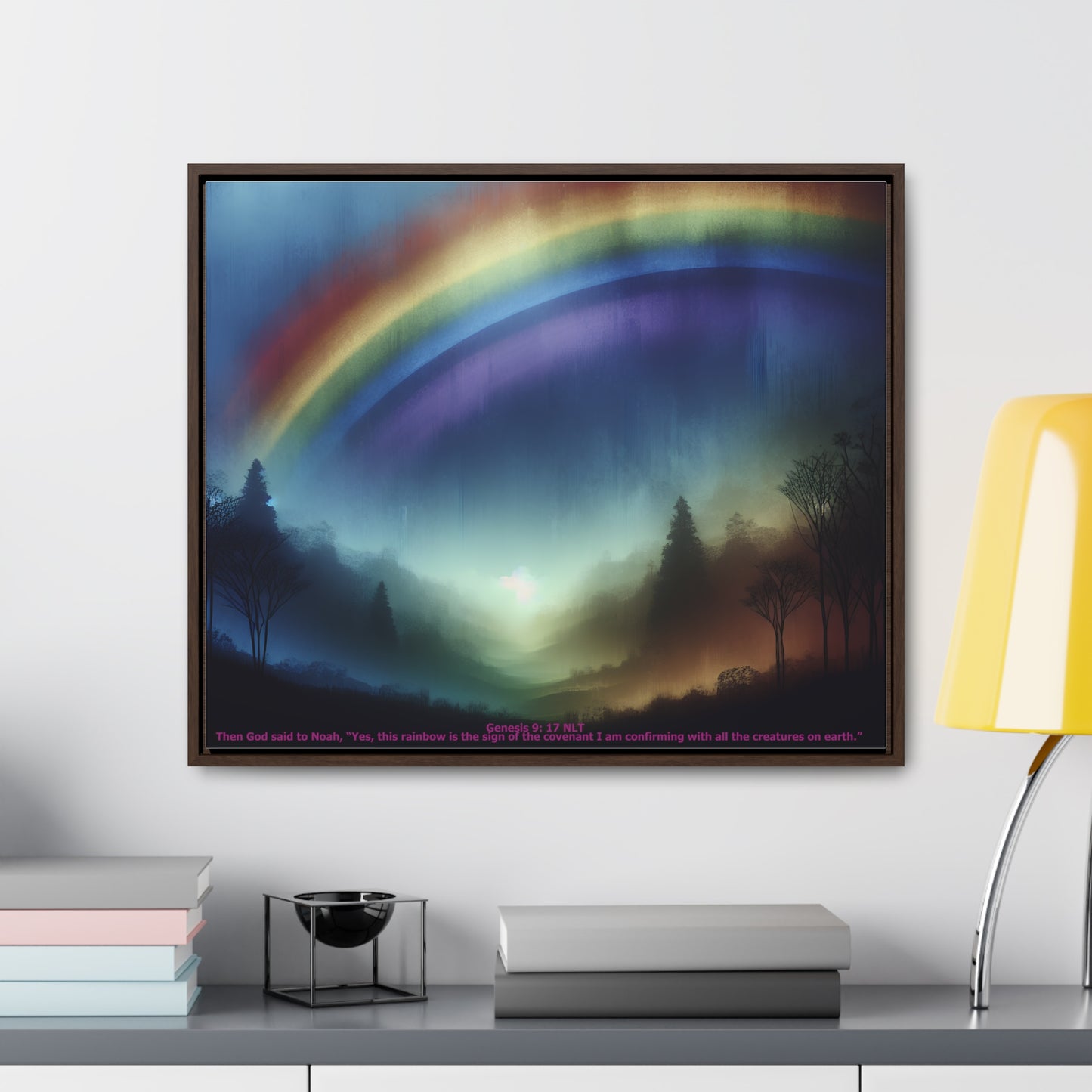 Rainbow Landscape Canvas Wall Art, Nature Decor, Home Decoration, Art Gift for Art Lovers, Boho Room Aesthetic, Gallery Wrapped Print