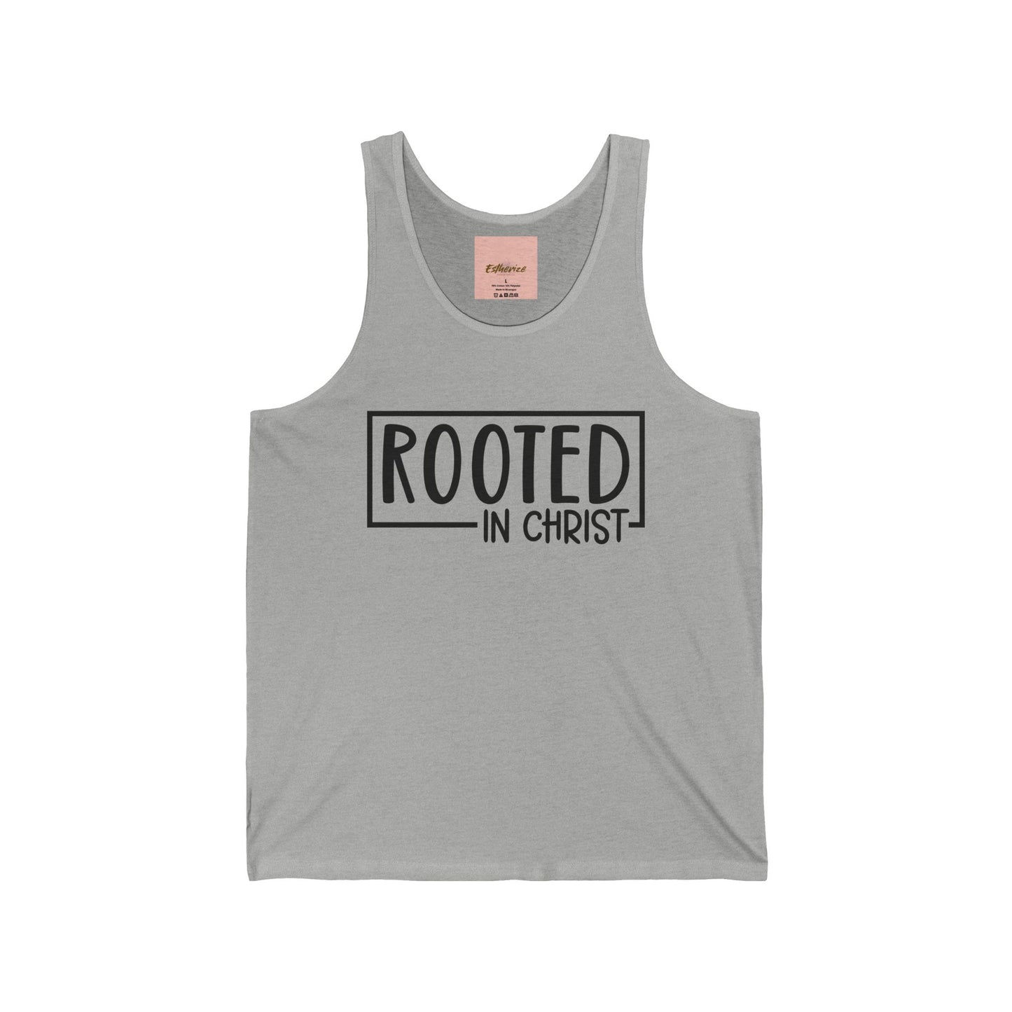 Rooted in Christ Unisex Jersey Tank - Faith Inspired Apparel for Everyday Wear