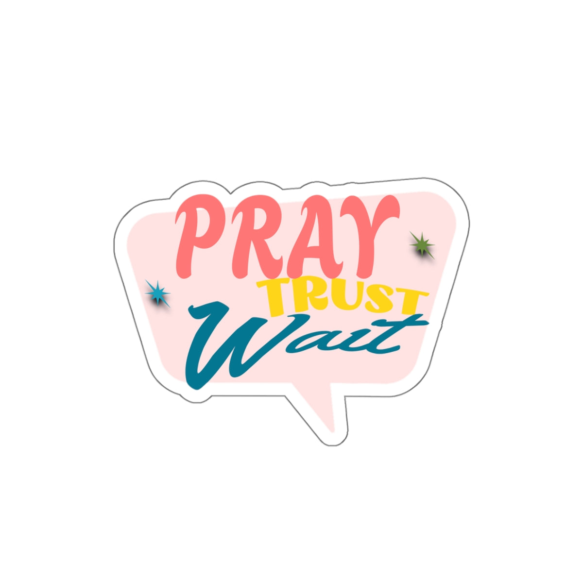 Die-Cut Stickers - Pray, Trust, Wait, Religious Stickers, Inspirational Decals, Christian Decor, Laptop Sticker Set