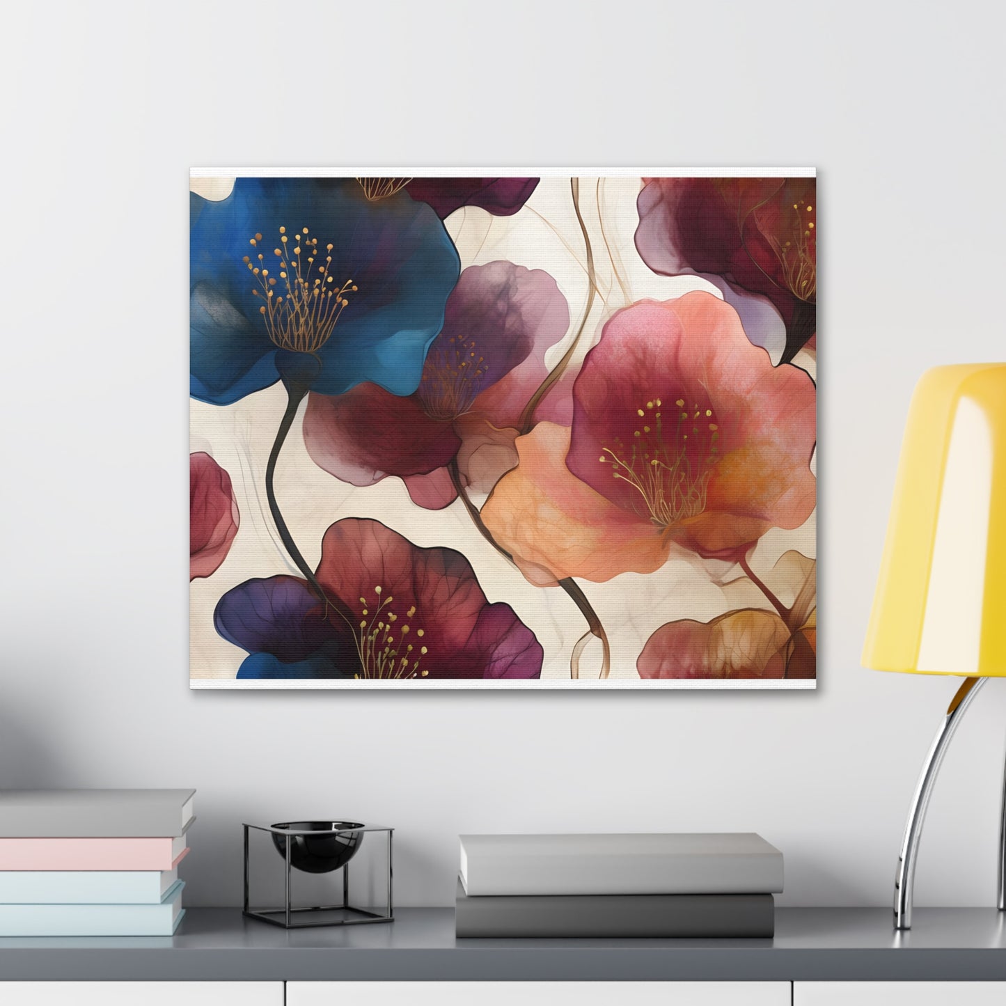 Floral Canvas Gallery Wraps - Elegant Wall Art for Home Decor, Flower Artwork, Living Room Decoration, Gift Idea, Modern Art