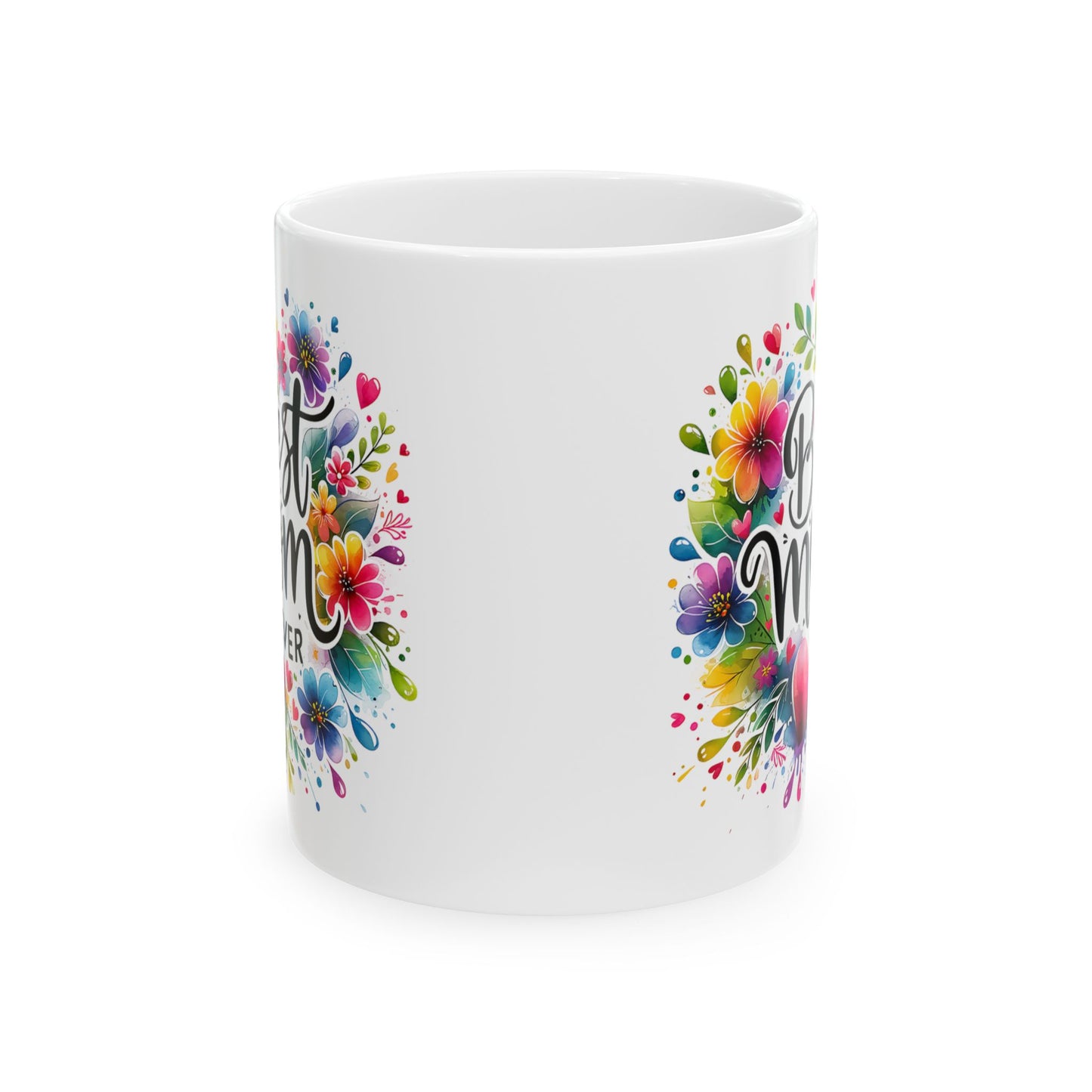 Colorful Floral Best Mom Ceramic Mug - Perfect Gift for Mother's Day