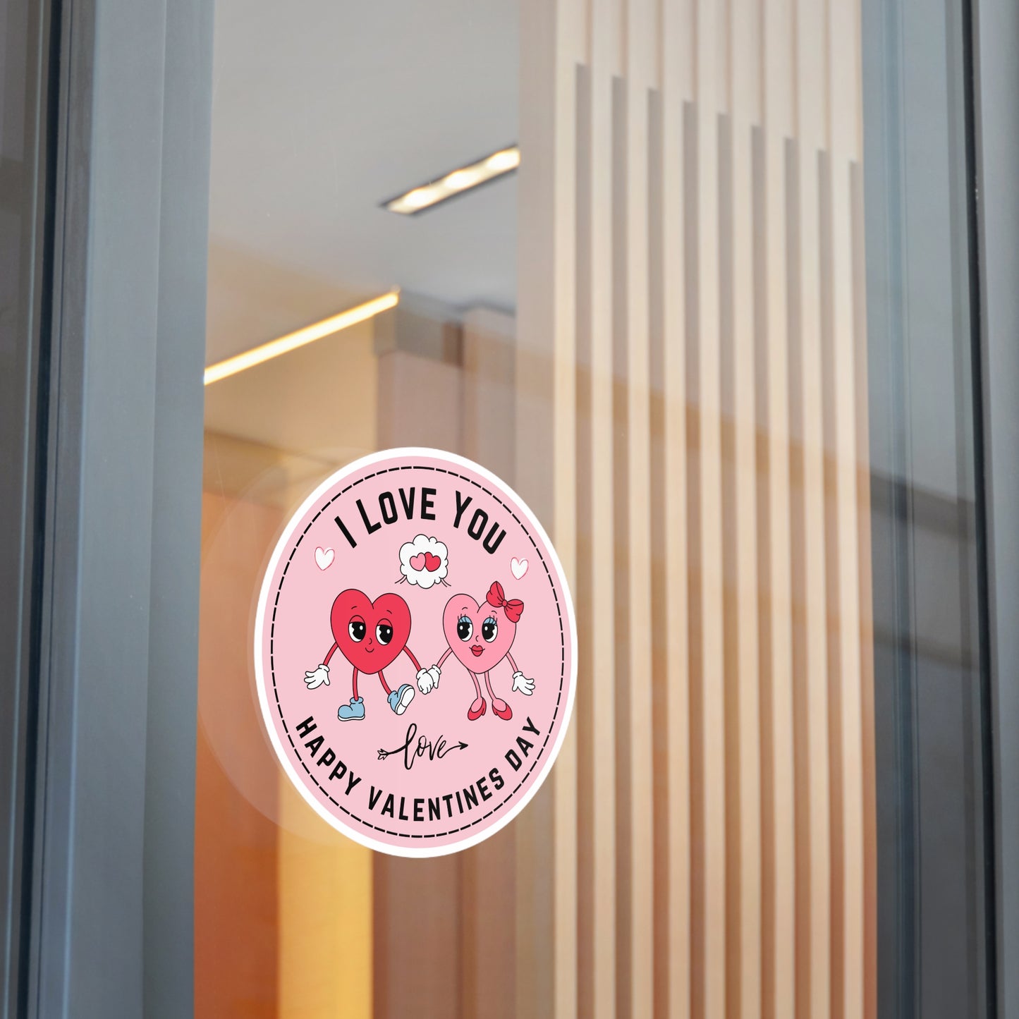 Round Vinyl Stickers -Happy Valentine's day