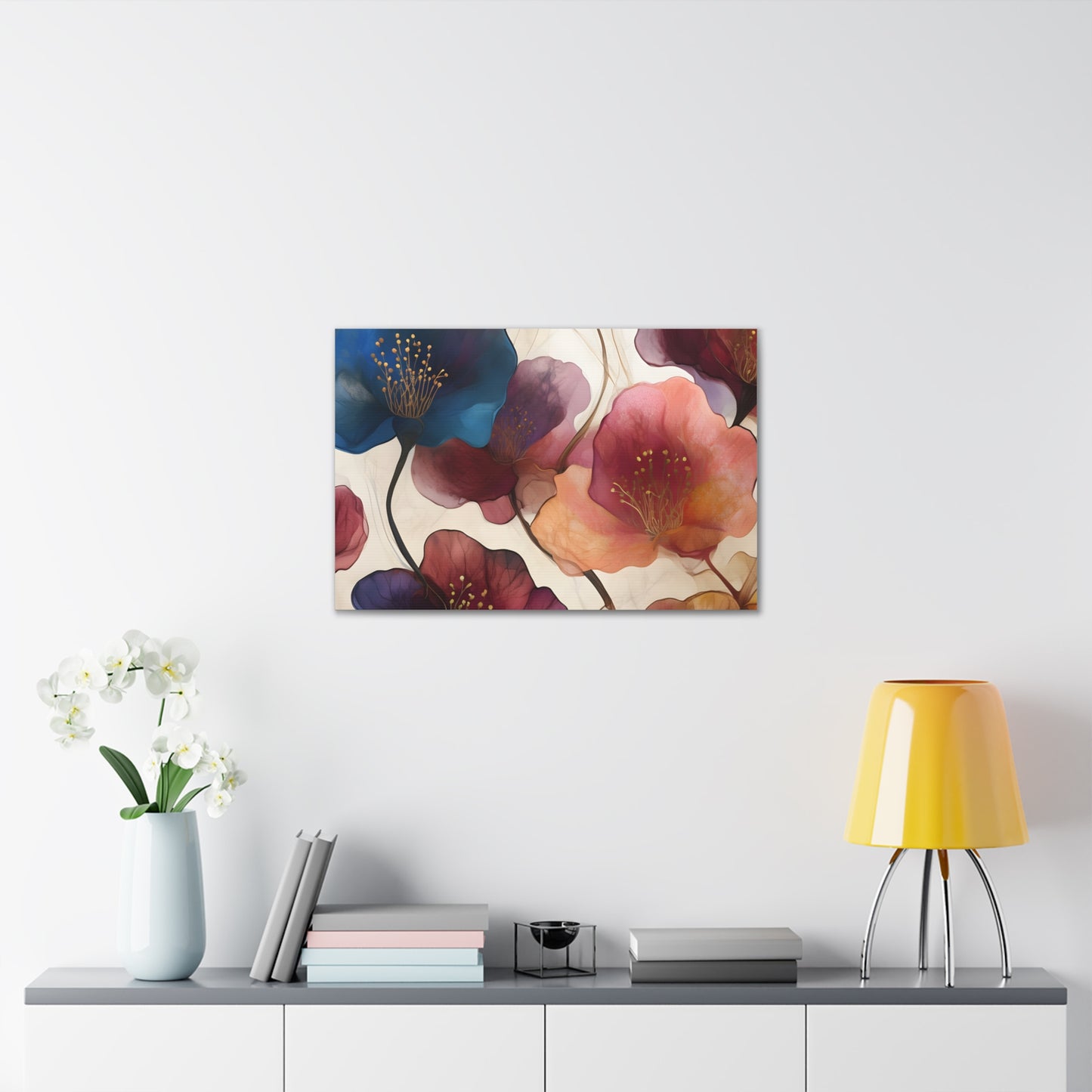 Floral Canvas Gallery Wraps - Elegant Wall Art for Home Decor, Flower Artwork, Living Room Decoration, Gift Idea, Modern Art