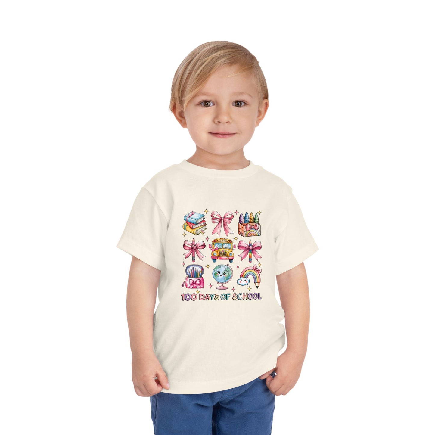 100 Days of School Toddler Short Sleeve Tee, Kindergarten Shirt, Kids Back to school Tshirt, Celebrating School Milestone Top, School