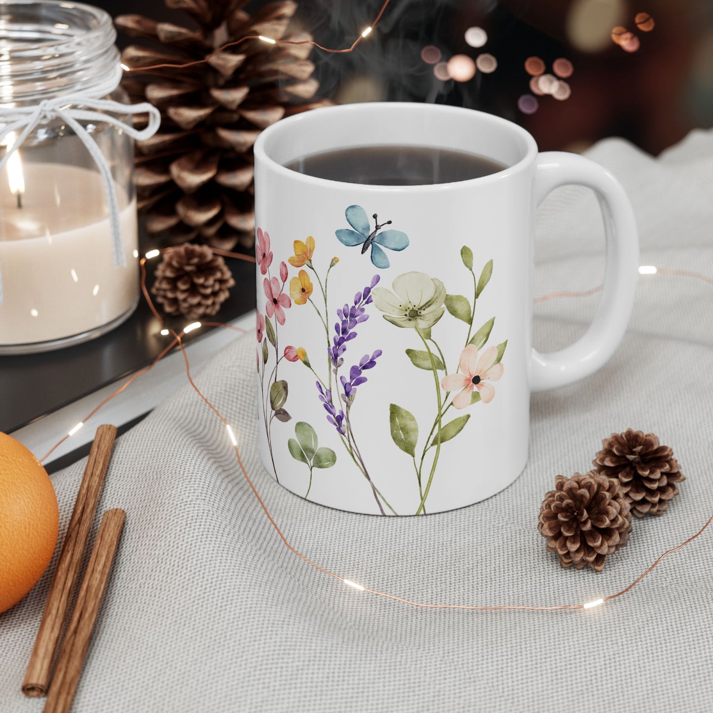 Copy of Floral Ceramic Mug | Coffee Cup with Wildflower Design, Ideal Gift for Flower Lovers, Mother's Day, Birthday, Home Decor, Tea Lover