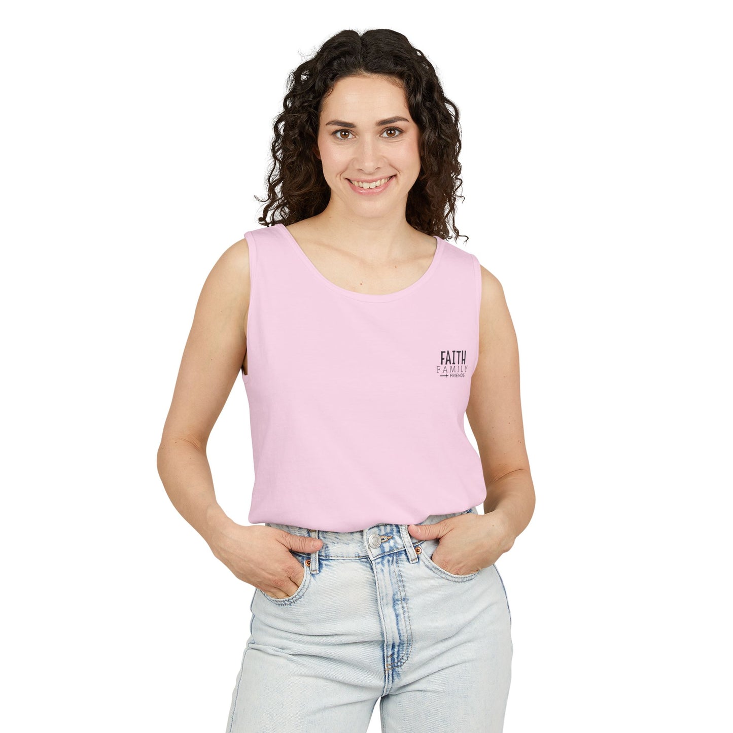 Comfort color Faith, Family & Friends Tank Top