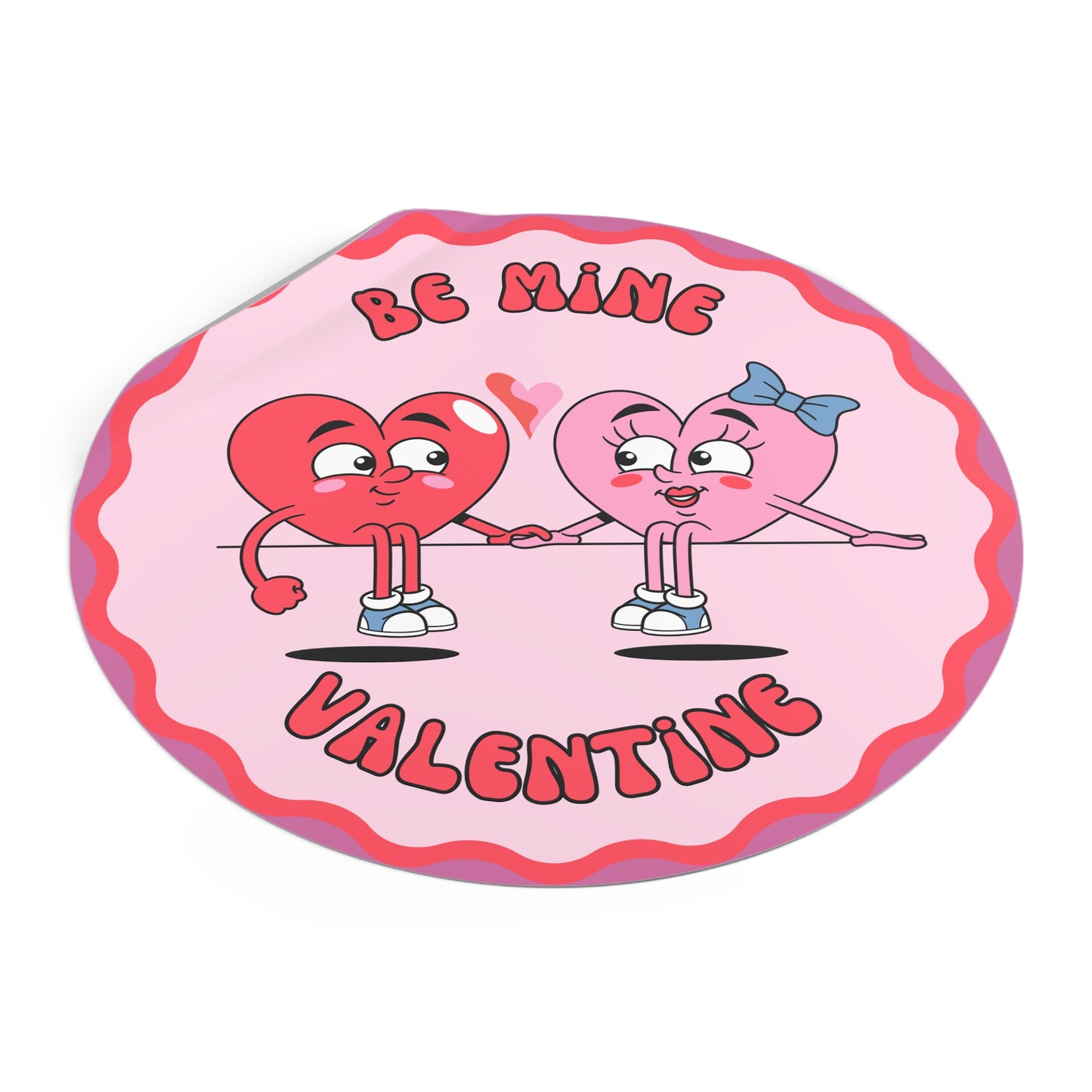 Valentine Round Stickers - Be Mine