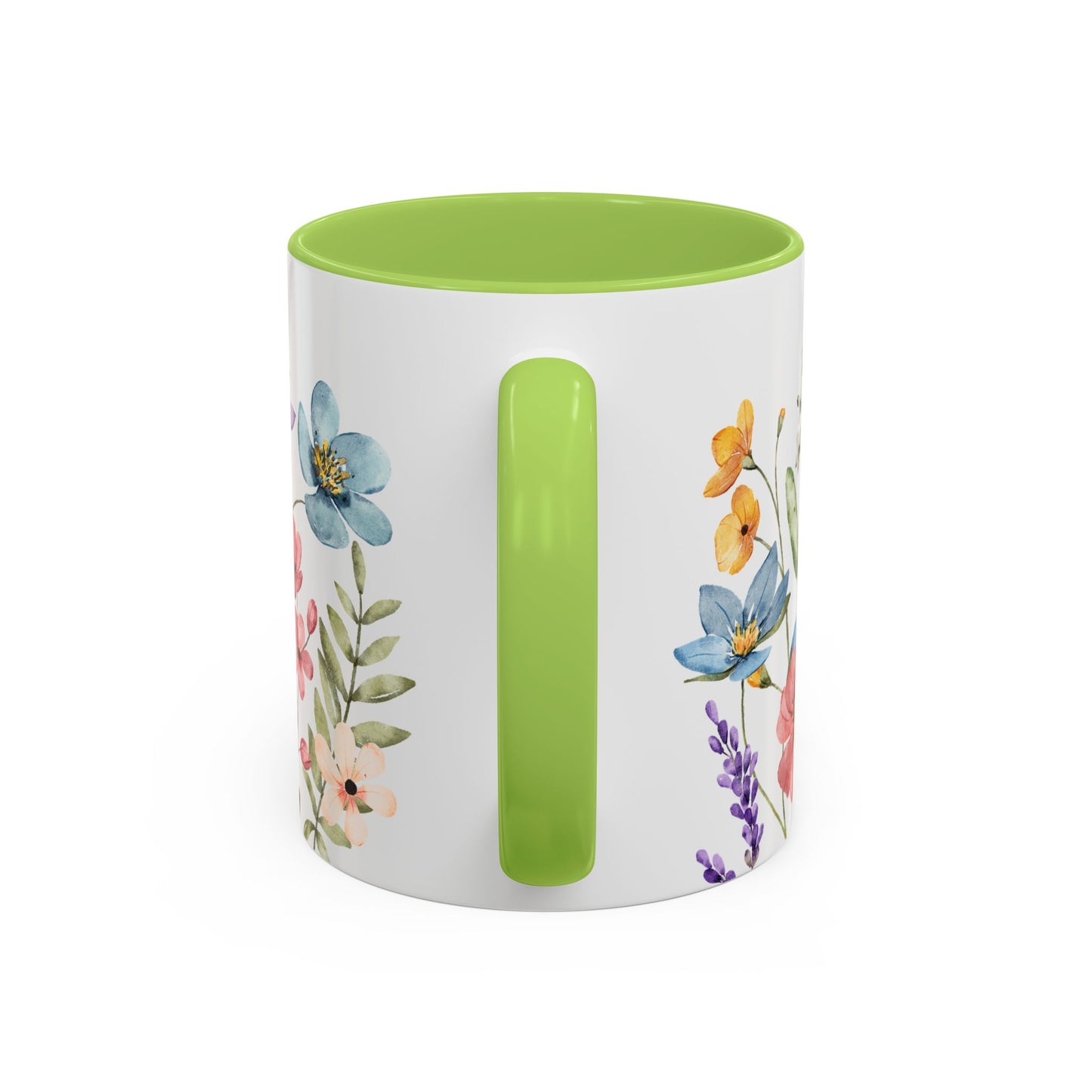 Mug - Floral Accent Coffee Mug - Vibrant Botanical Design