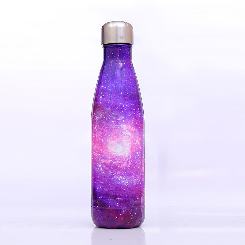 Best Selling New Starry Sky Galaxy Coke Bottle Stainless Steel Vacuum Flask Creative Gradient Color Handy Cup