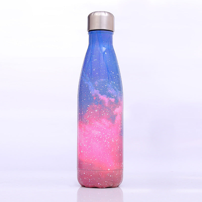 Best Selling New Starry Sky Galaxy Coke Bottle Stainless Steel Vacuum Flask Creative Gradient Color Handy Cup