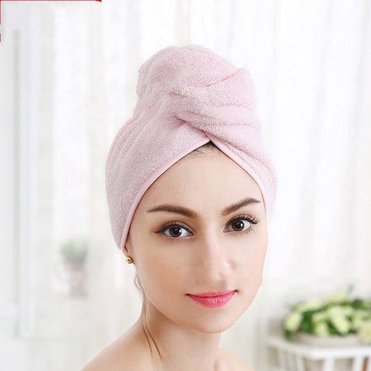 Pure Cotton Shower Cap Ladies Dry Hair Towel Soft Thick Absorbent Buckle Dry Hair Cap