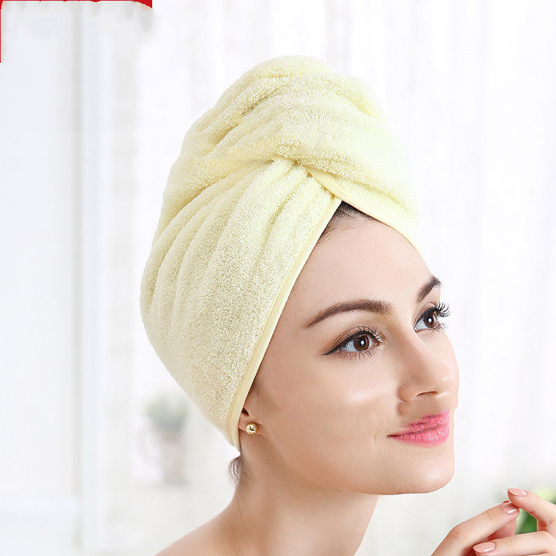 Pure Cotton Shower Cap Ladies Dry Hair Towel Soft Thick Absorbent Buckle Dry Hair Cap