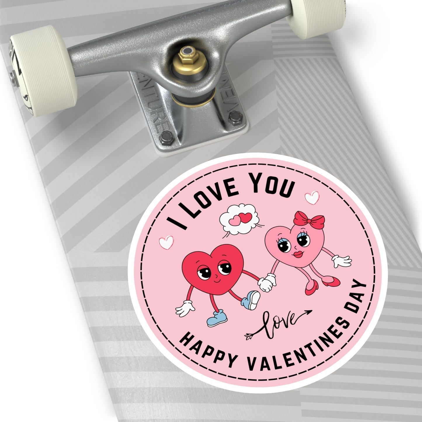 Round Vinyl Stickers -Happy Valentine's day