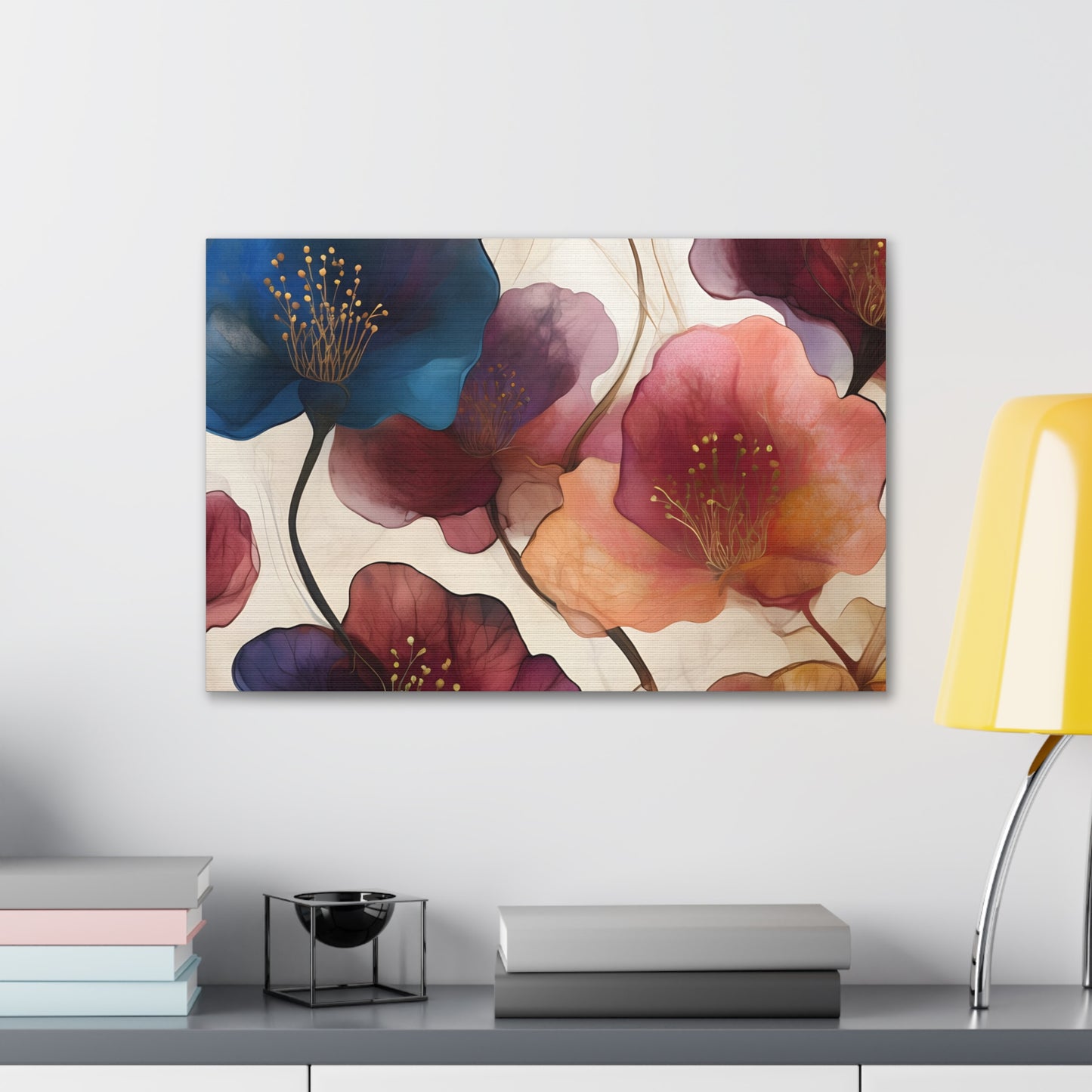 Floral Canvas Gallery Wraps - Elegant Wall Art for Home Decor, Flower Artwork, Living Room Decoration, Gift Idea, Modern Art