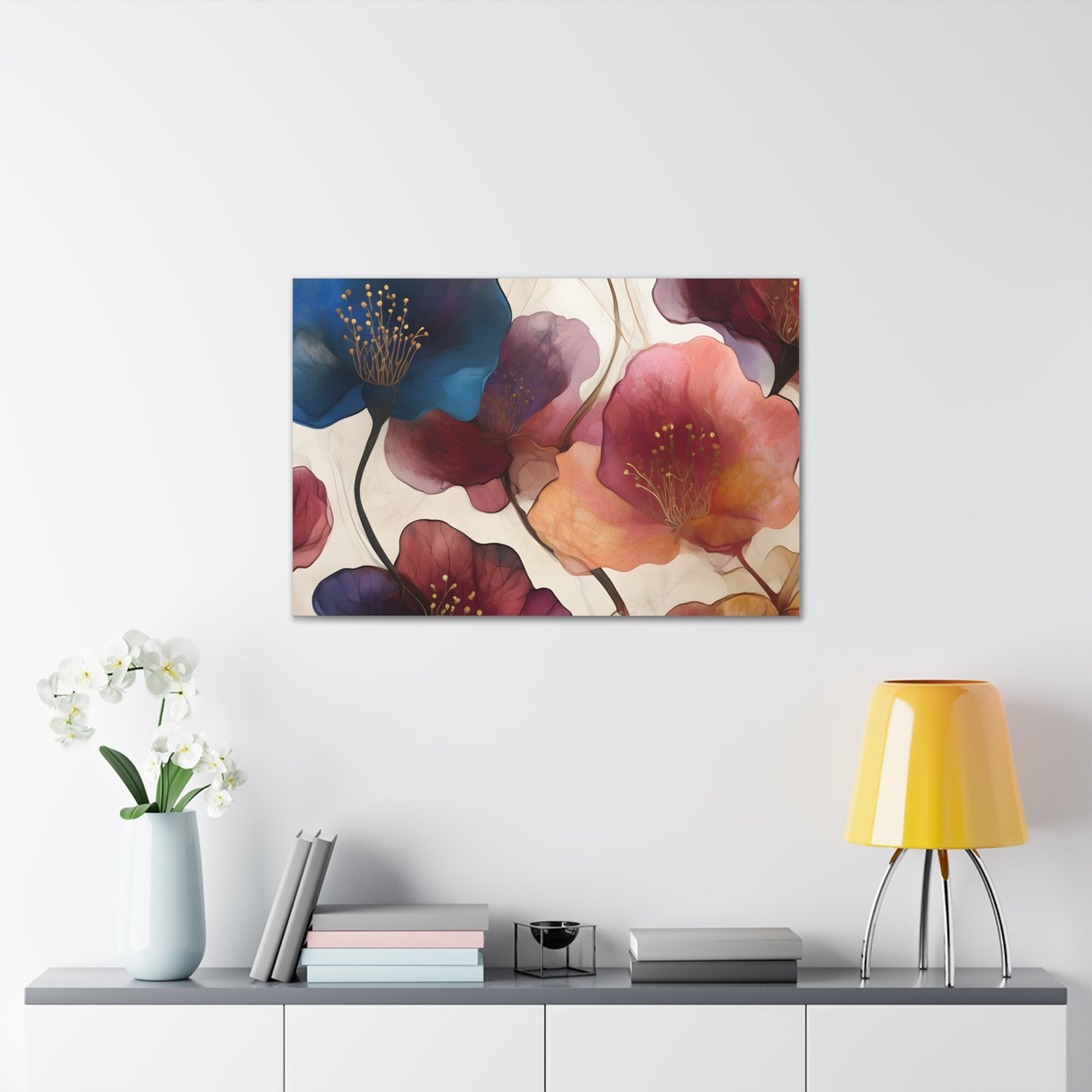 Floral Canvas Gallery Wraps - Elegant Wall Art for Home Decor, Flower Artwork, Living Room Decoration, Gift Idea, Modern Art