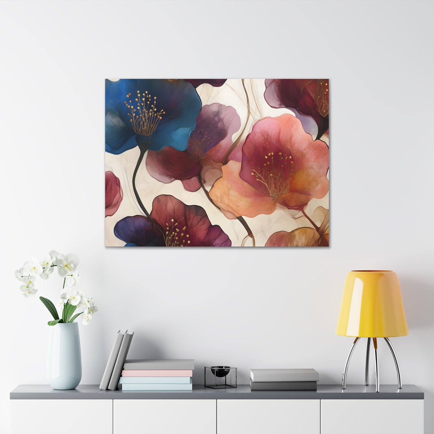 Floral Canvas Gallery Wraps - Elegant Wall Art for Home Decor, Flower Artwork, Living Room Decoration, Gift Idea, Modern Art