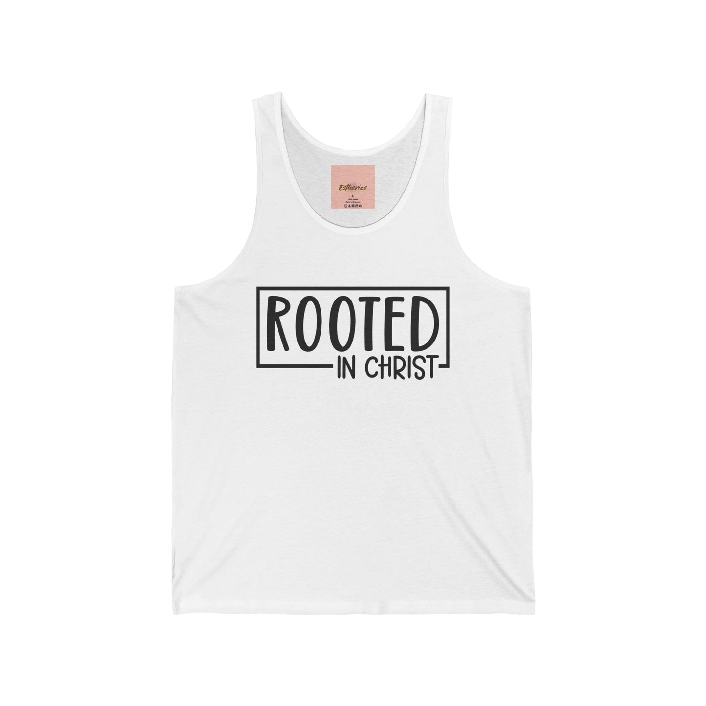 Rooted in Christ Unisex Jersey Tank - Faith Inspired Apparel for Everyday Wear