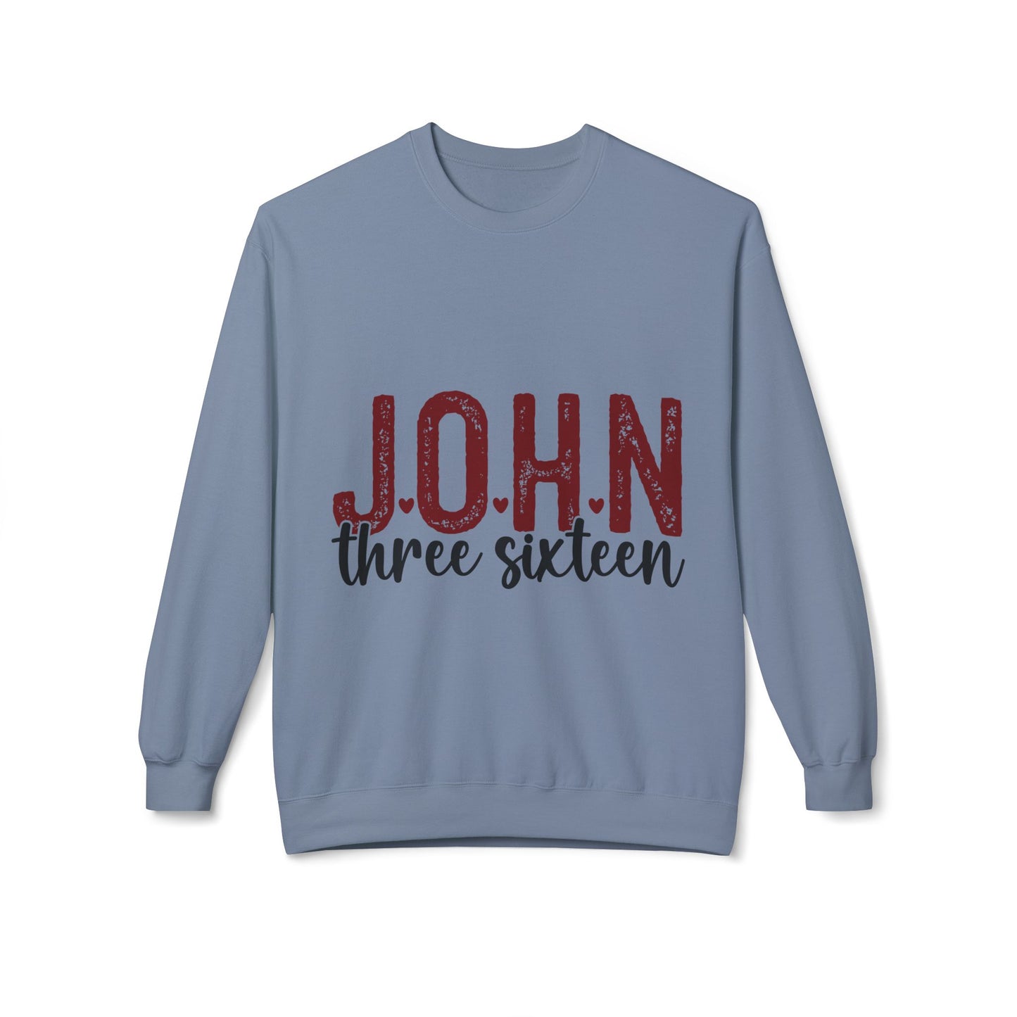 Unisex Midweight Softstyle Fleece Crewneck Sweatshirt with John 3:16 Bible Verse Theme