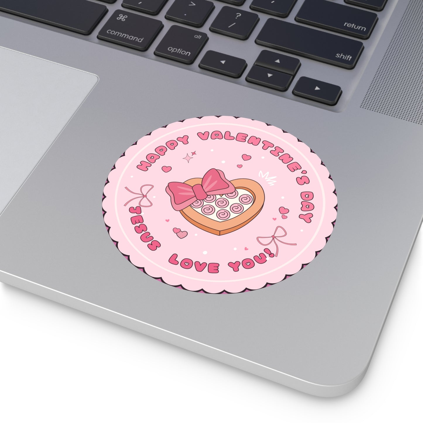 Round Vinyl Stickers - Happy Valentine's Day Jesus Loves You