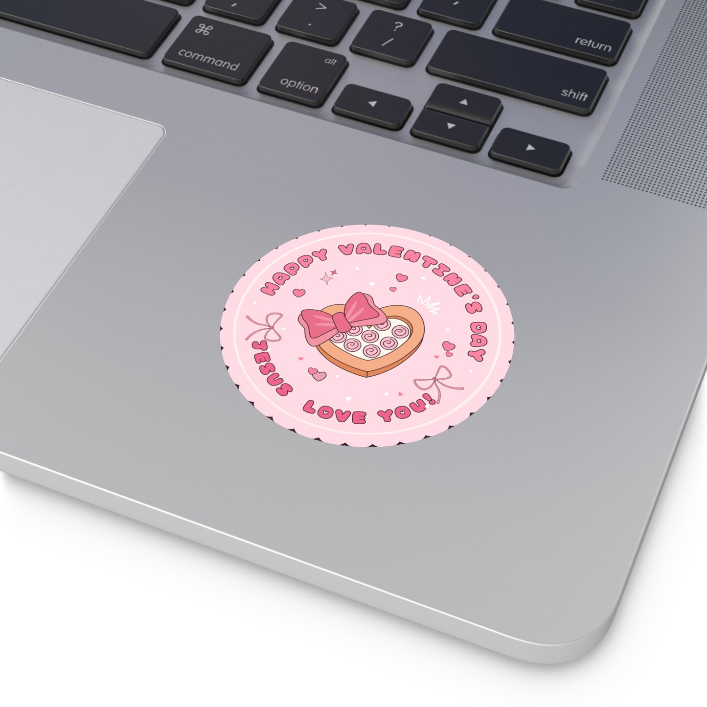 Round Vinyl Stickers - Happy Valentine's Day Jesus Loves You