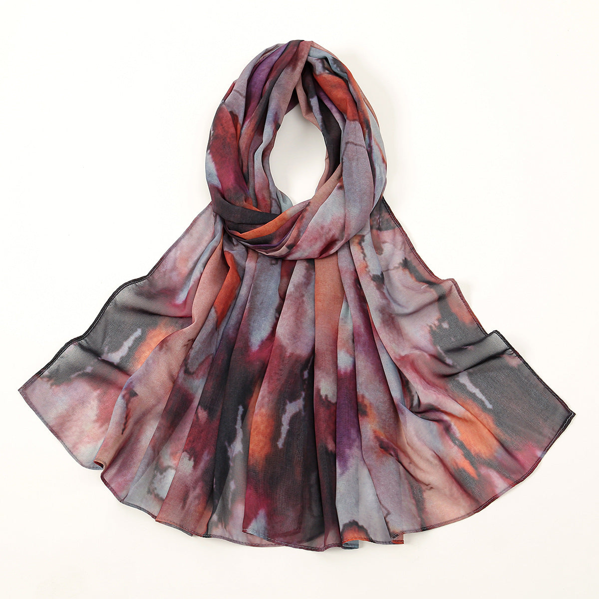 High-grade Watercolor Digital Printing Autumn And Summer Sun Protection Scarf Shawl