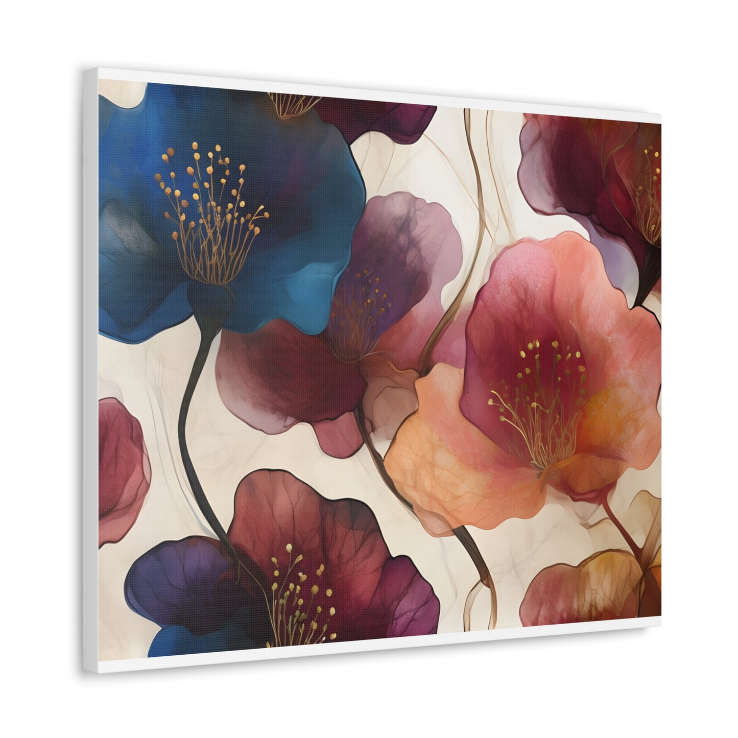 Floral Canvas Gallery Wraps - Elegant Wall Art for Home Decor, Flower Artwork, Living Room Decoration, Gift Idea, Modern Art