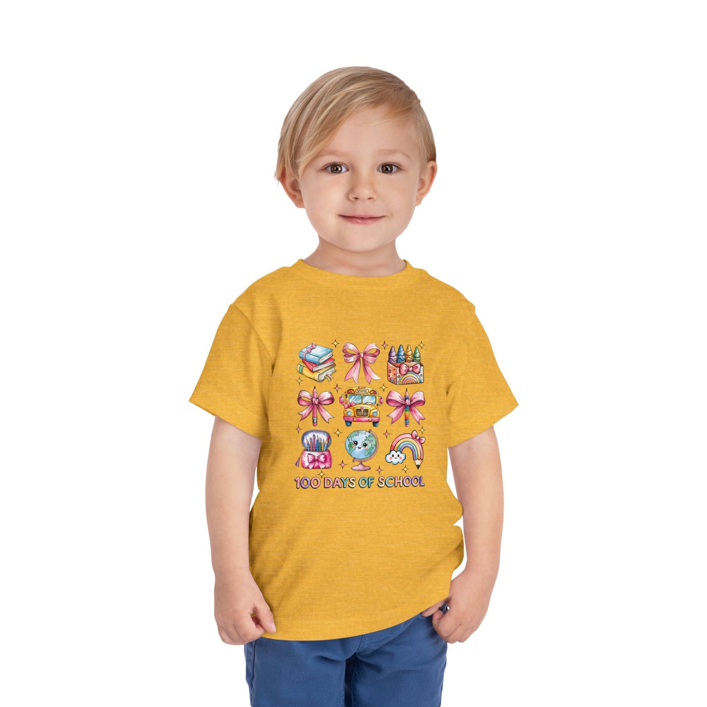 100 Days of School Toddler Short Sleeve Tee, Kindergarten Shirt, Kids Back to school Tshirt, Celebrating School Milestone Top, School