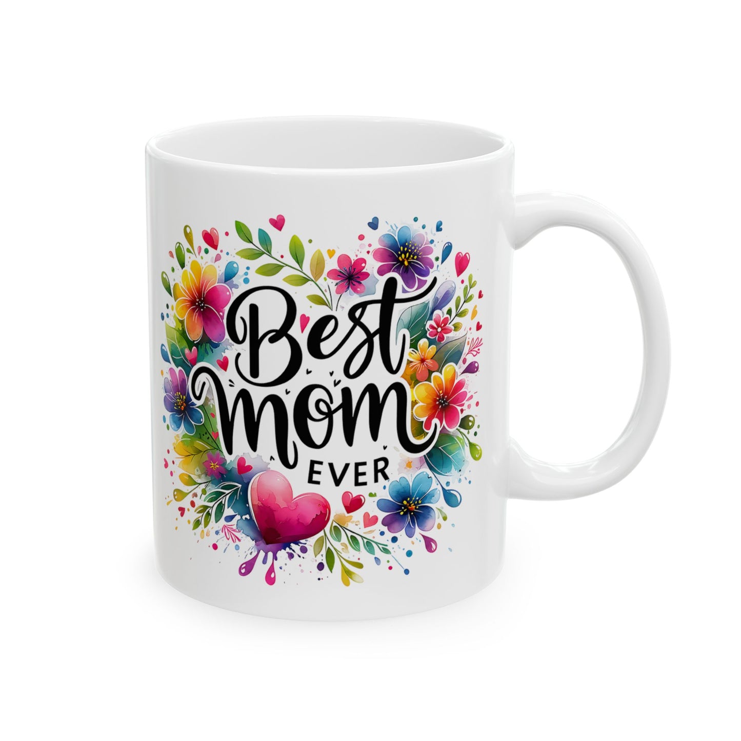 Colorful Floral Best Mom Ceramic Mug - Perfect Gift for Mother's Day