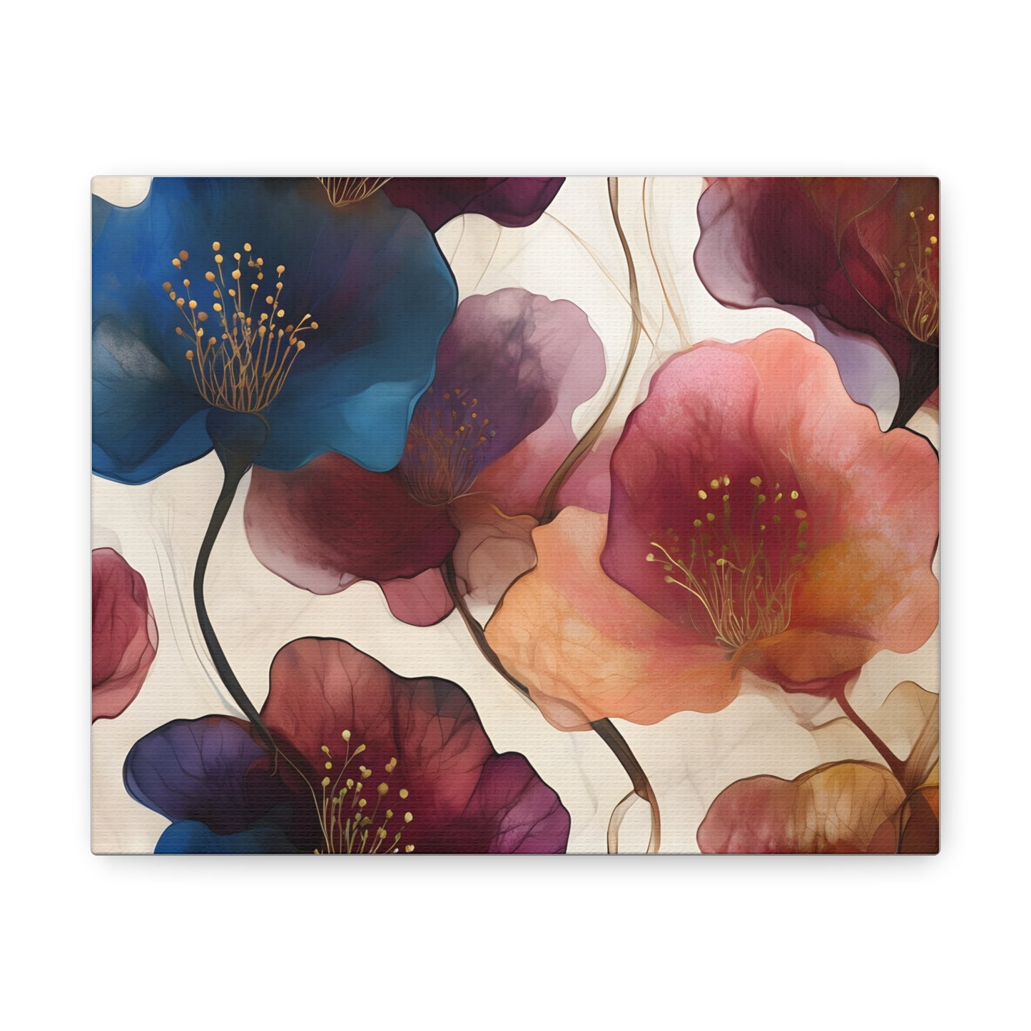 Floral Canvas Gallery Wraps - Elegant Wall Art for Home Decor, Flower Artwork, Living Room Decoration, Gift Idea, Modern Art