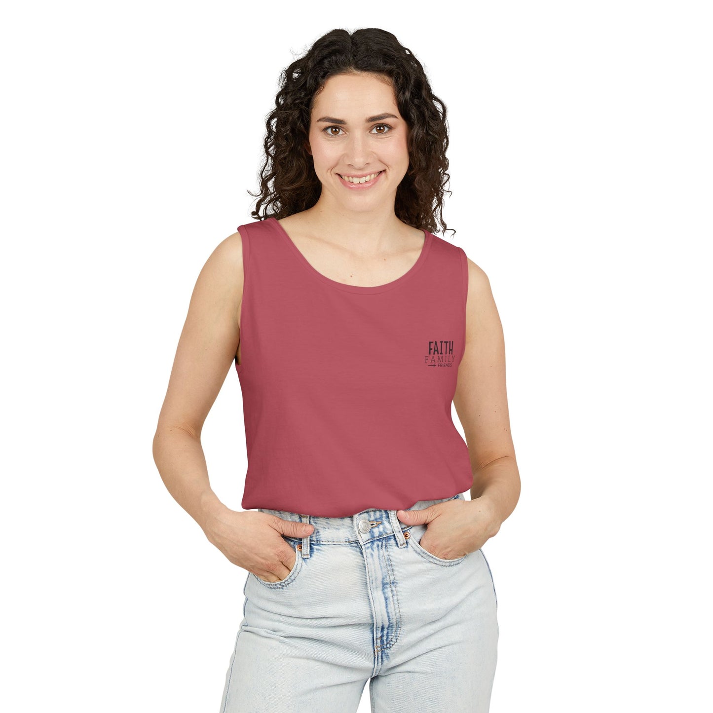 Comfort color Faith, Family & Friends Tank Top