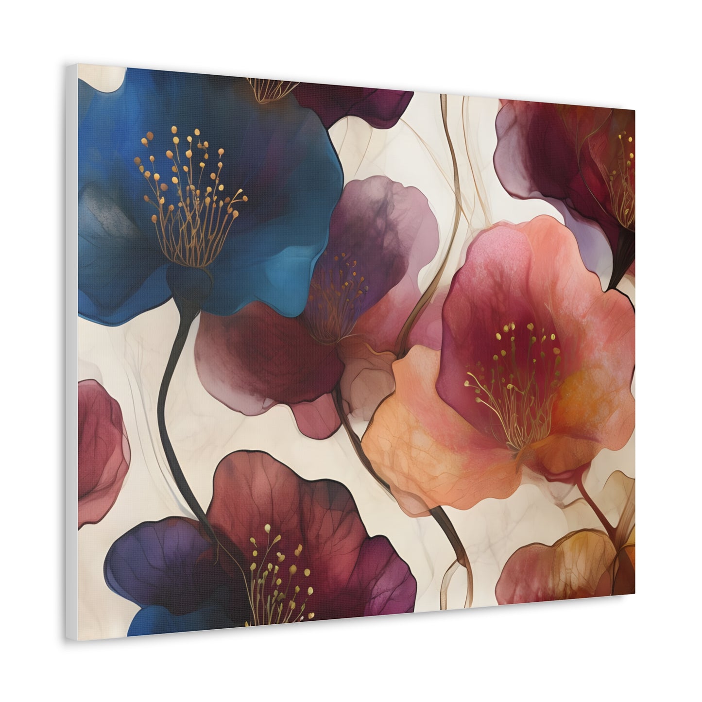 Floral Canvas Gallery Wraps - Elegant Wall Art for Home Decor, Flower Artwork, Living Room Decoration, Gift Idea, Modern Art