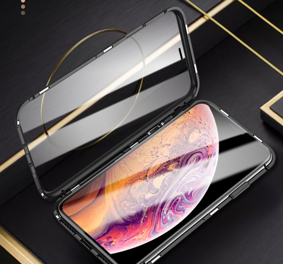 Double-sided glass magnetic king mobile phone case no anti-peep function