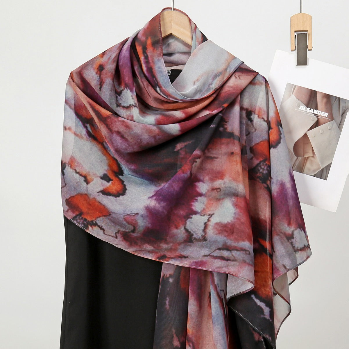 High-grade Watercolor Digital Printing Autumn And Summer Sun Protection Scarf Shawl