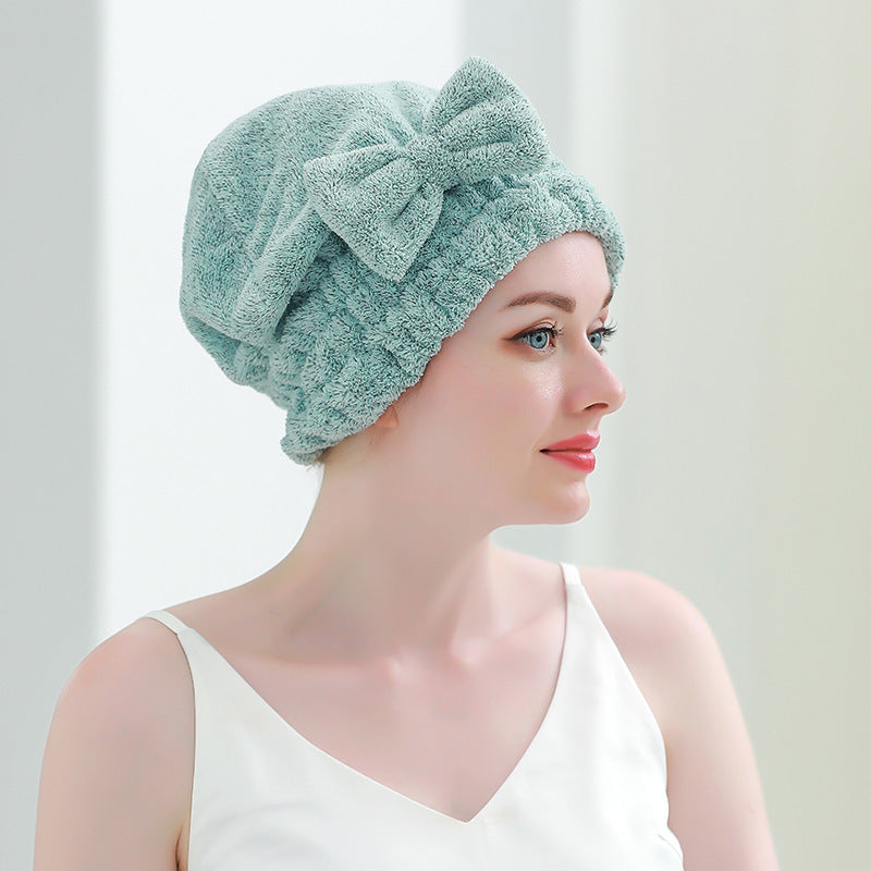 Bow Princess Hat Cute Dry Hair Towel Absorbent Quick-drying Turban