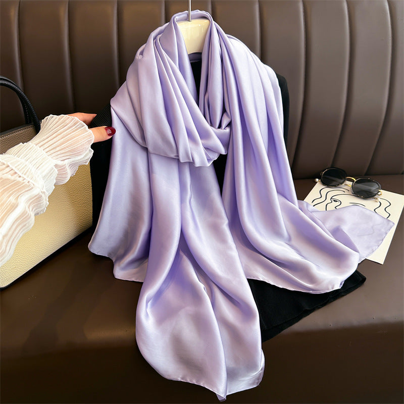 Pure Color Simple Long Scarves All-match Scarf Women's Beach Towel